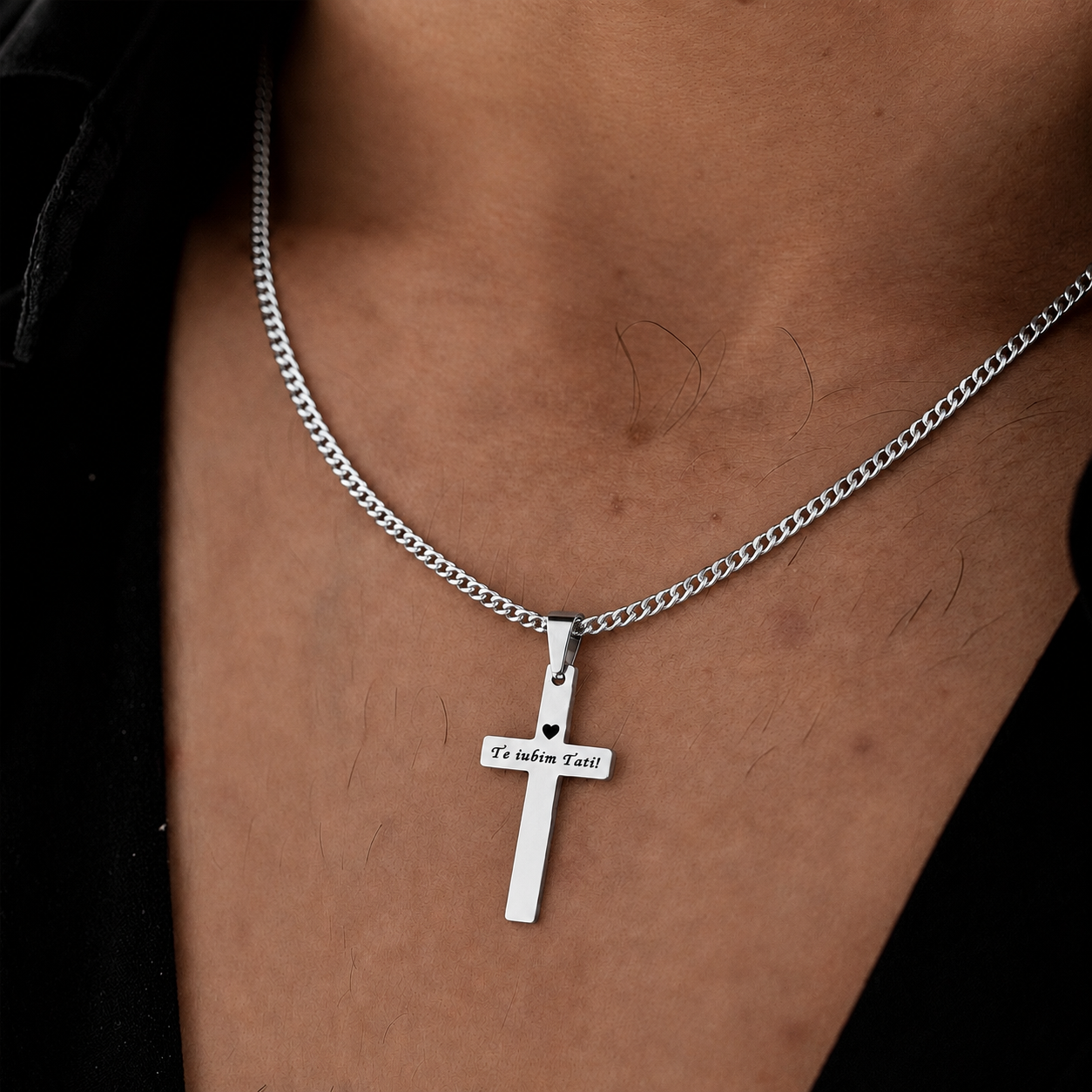 Colier Cruce Simpla | Personalizat cu Gravura