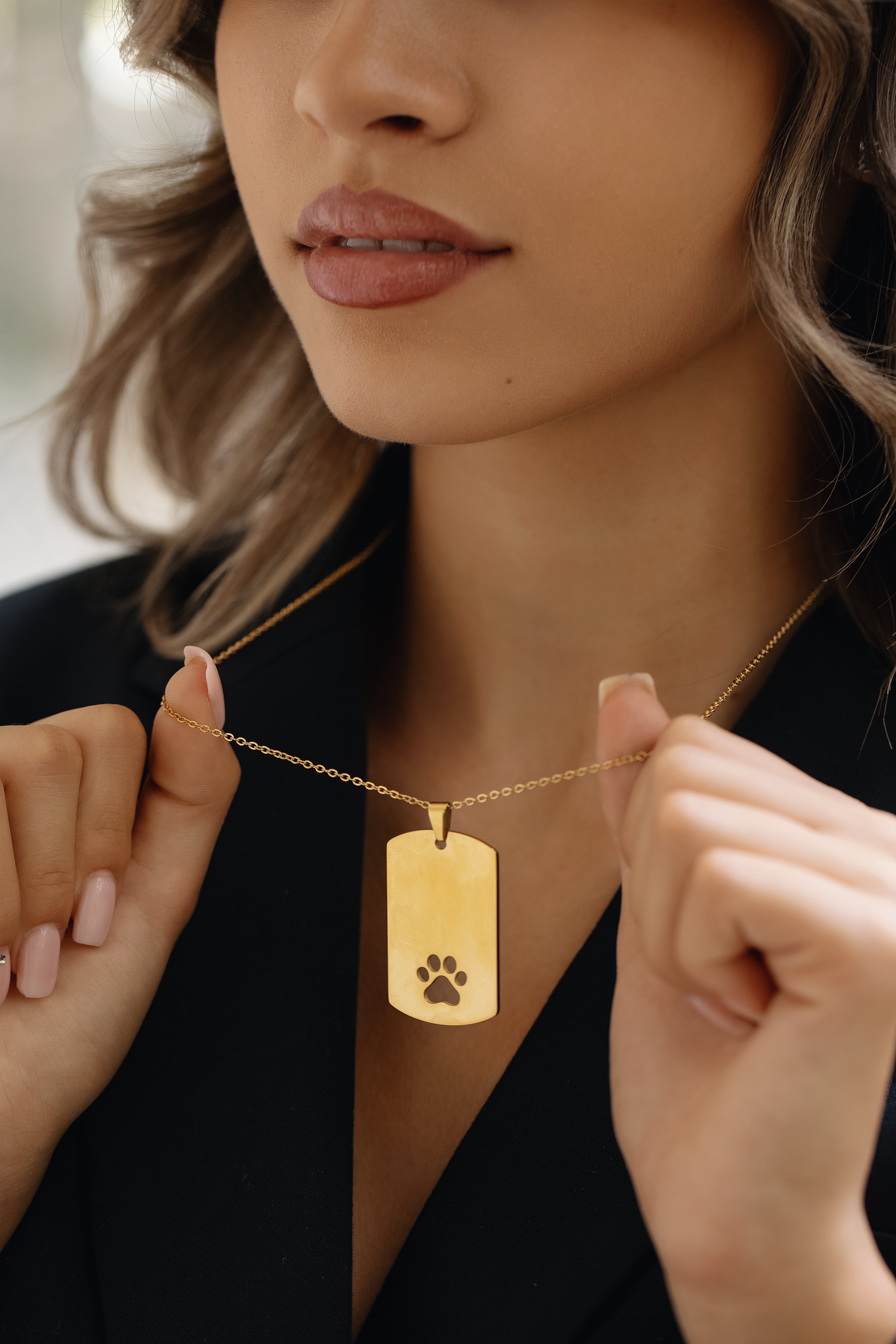 Colier tag mare cu labuta