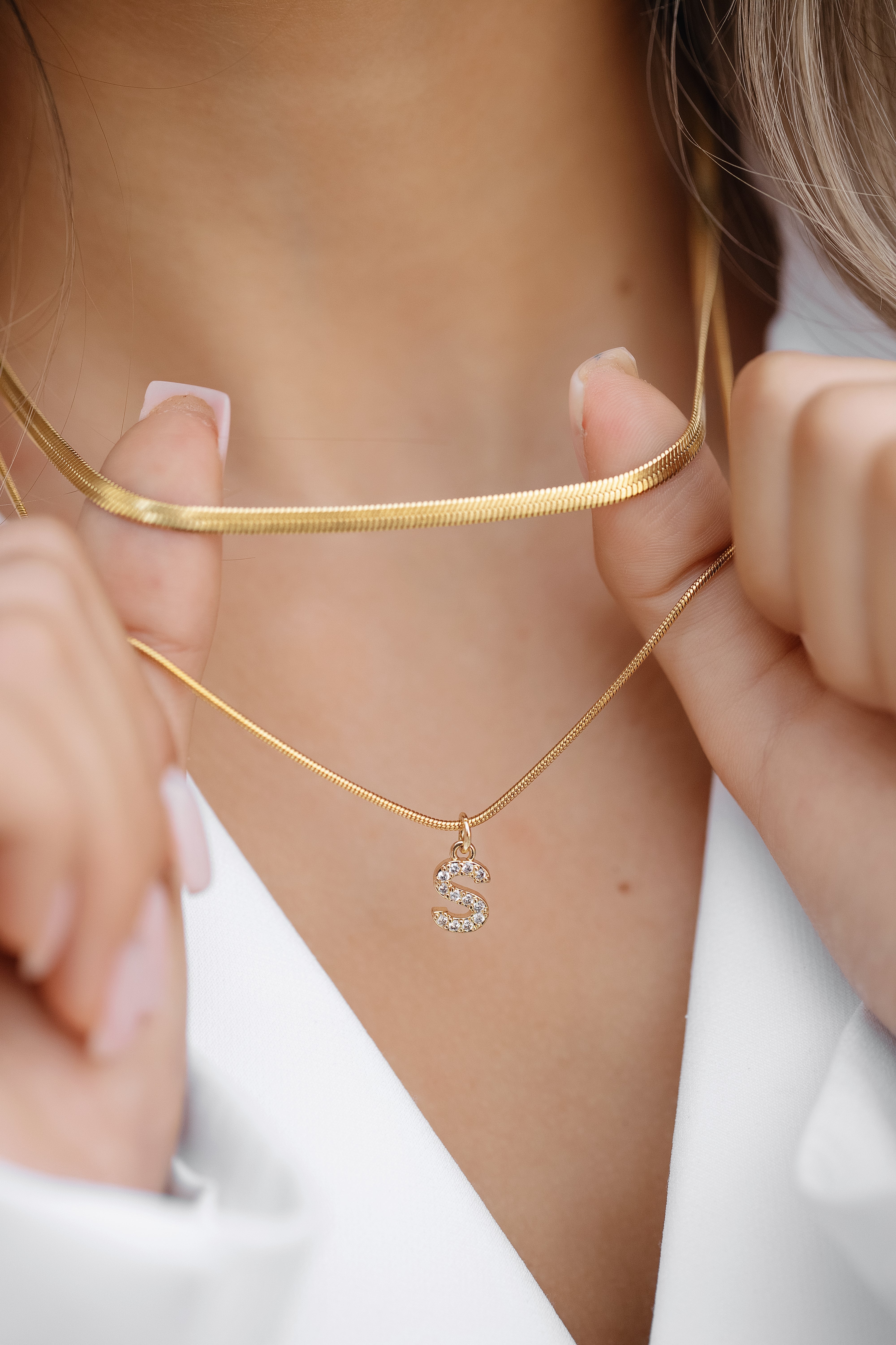 Colier dublu cu inițiale