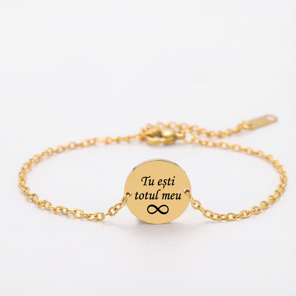 Brățară cerc pe lanț - Auriu