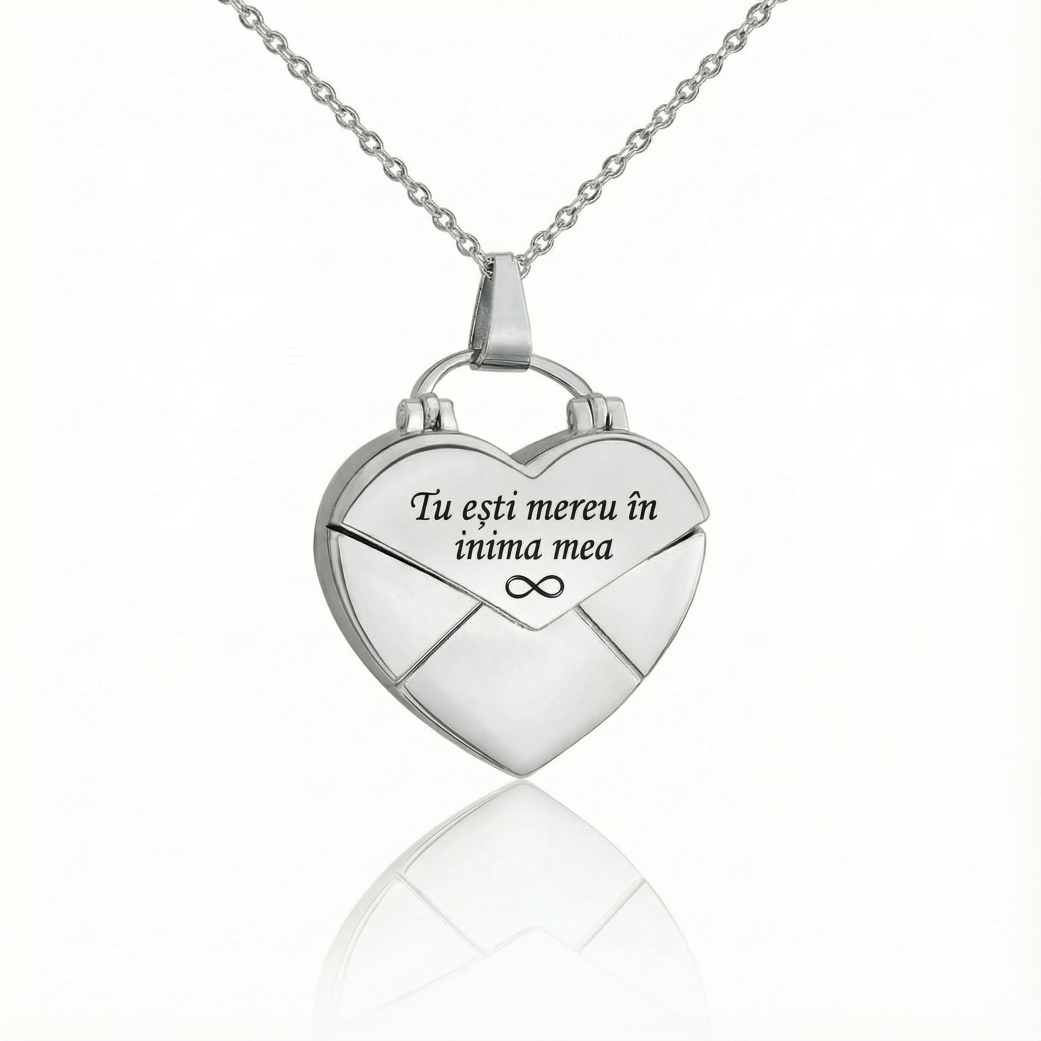Colier Inima cu Mesaj | Personalizat cu Gravura
