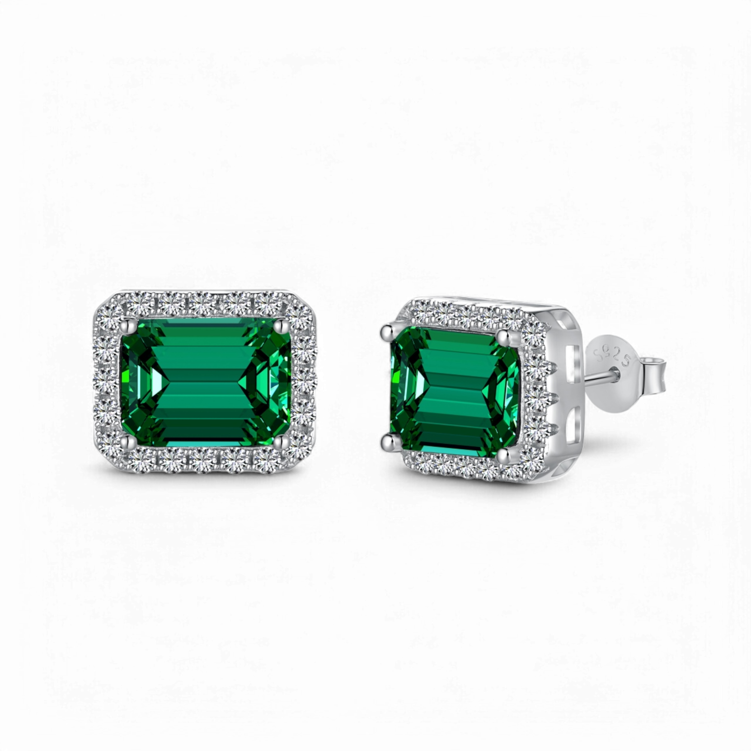 Cercei - Elegance Royale - synthetic emerald - CZ