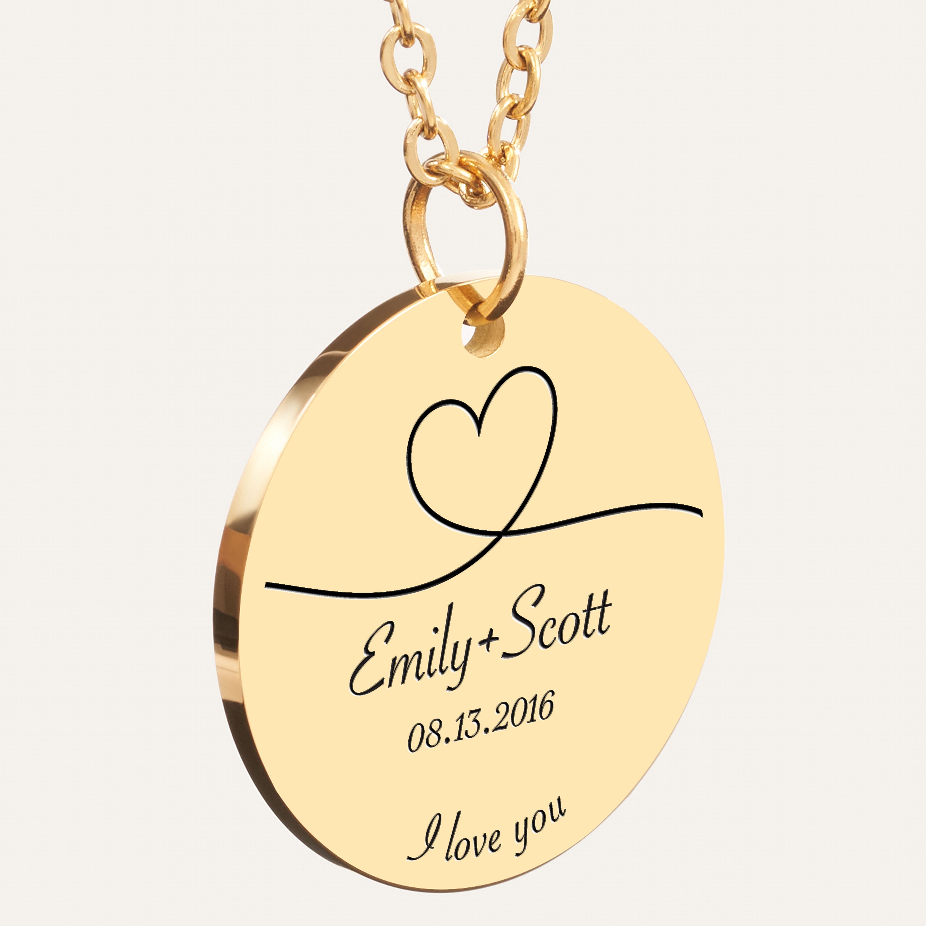 Custom Disk Couple Necklace