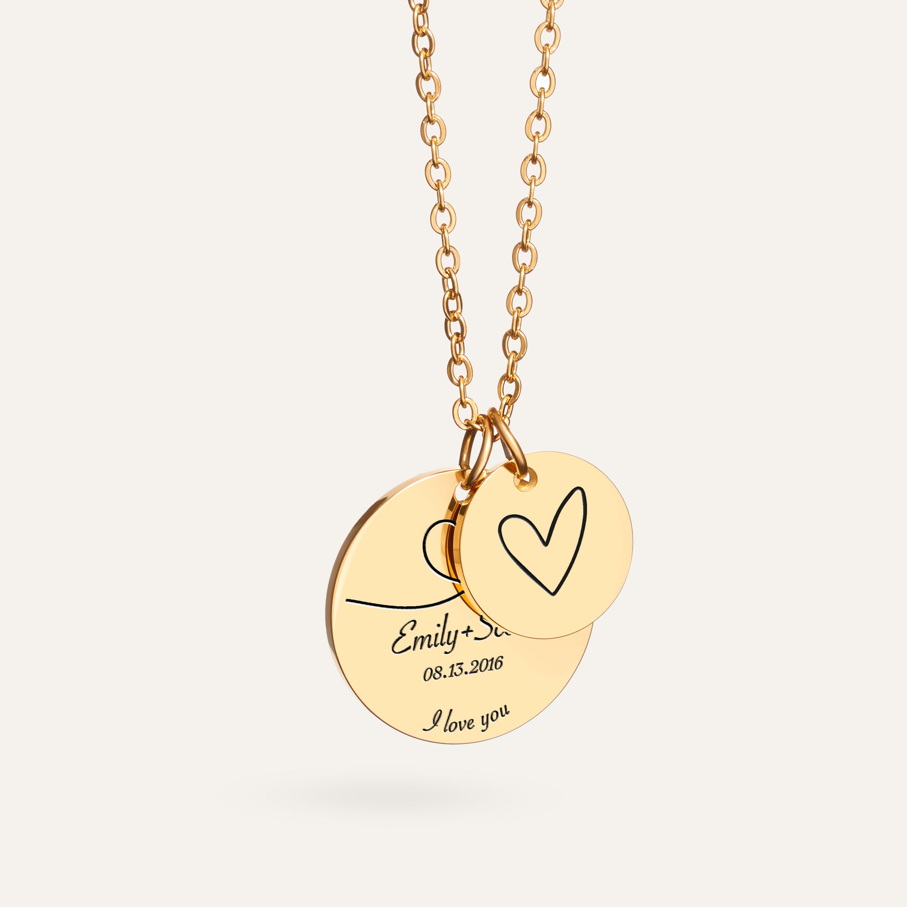 Custom Disk Couple Necklace