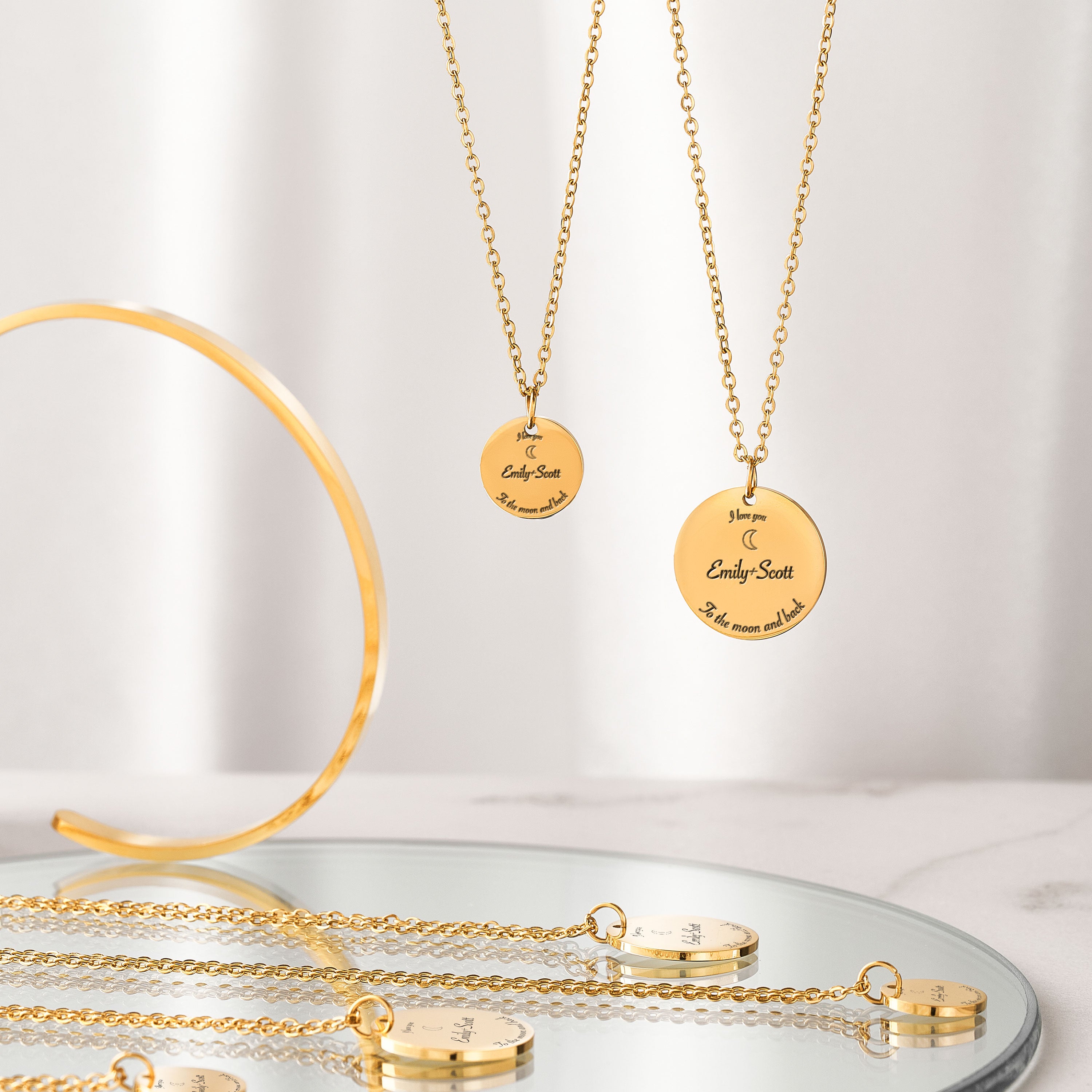 Custom Disk Couple Necklace
